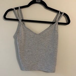 grey cropped tank